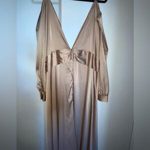 Fashion Nova Gold Satin Gown